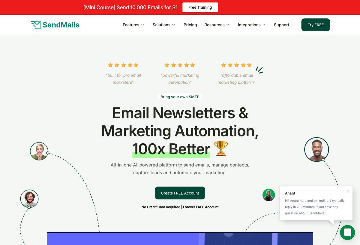 Sendmails.io website